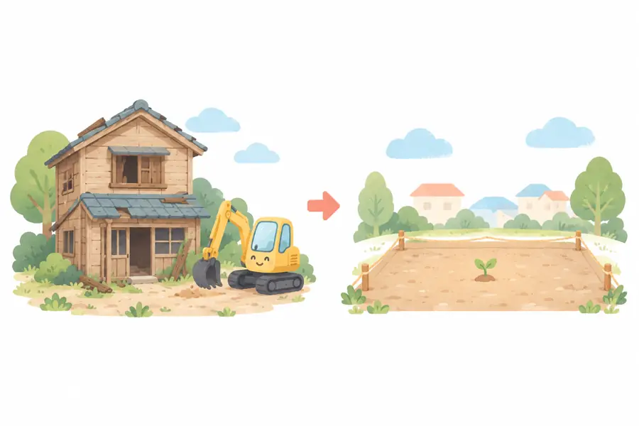 空き家を解体して更地にするイメージ