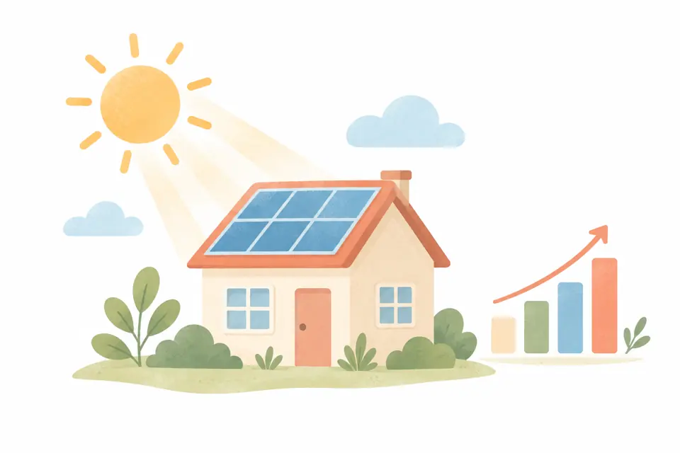太陽光で発電する家のイメージ
